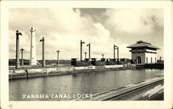 Panama Canal Locks Postcard Postcard