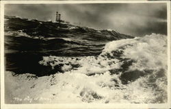 Ships Stacks Showing Over Rough Waters in The Bay of Biscay France Postcard Postcard