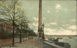 Cleopatra's Needle & Waterloo Bridge Postcard