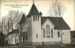 M.E. Church and Parsonage Whiting, IA Postcard Postcard