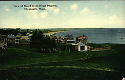 View of Beach from Hotel Pilgrim Postcard