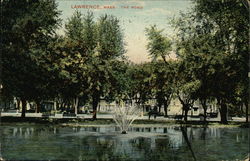 The Pond Lawrence, MA Postcard Postcard