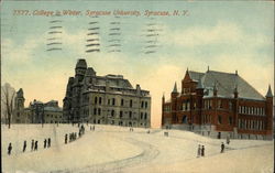 College in Winter at Syracuse University New York Postcard Postcard