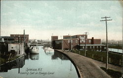 Loading Salt on Oswego Canal Postcard