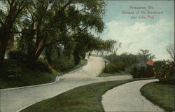 Glimpse of the Boulevard Near Lake Park Milwaukee, WI Postcard Postcard