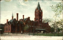 C.M. & St. Paul Railway Passenger Station Postcard