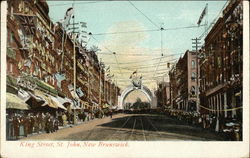 View Down King Street Saint John, NB Canada New Brunswick Postcard Postcard