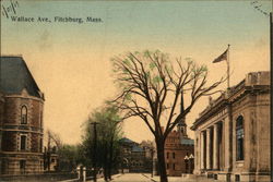 View Down Wallace Avenue Fitchburg, MA Postcard Postcard