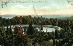 Reservoir at Bear Hill, Metropolitan Park System Malden, MA Postcard Postcard