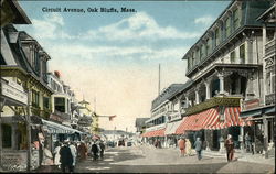 Circuit Avenue Oak Bluffs, MA Postcard Postcard