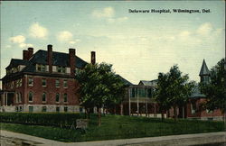 Street View of Delaware Hospital Postcard