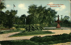 Scene in Riverside Park Baltimore, MD Postcard Postcard