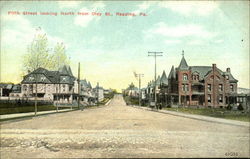 Fifth Street Looking North from Oley Street Reading, PA Postcard Postcard