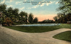 Elmwood Park Entrance - Lily Pond Norristown, PA Postcard Postcard