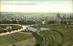 Bird's Eye View from Boulevard Reading, PA Postcard Postcard