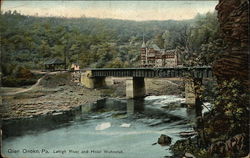 Lehigh River and Hotel Wahnetah Glen Onoko, PA Postcard Postcard