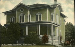 F. A. Dean's Residence Wellsboro, PA Postcard Postcard