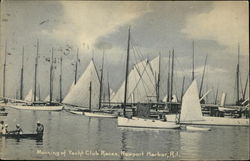 Morning of Yacht Club Races, Newport Harbor Rhode Island Postcard Postcard