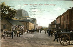 Union Stock Yards, Horse Market Chicago, IL Postcard Postcard