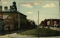 Chelsea Square showing Court House Postcard