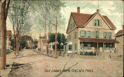 Street View of Old Ladies Home Postcard