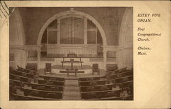 First Congregational Church - Estey Pipe Organ Postcard