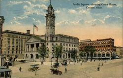 Public Square showing Court House Canton, OH Postcard Postcard