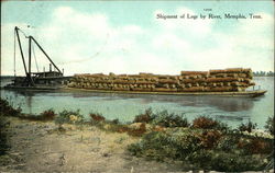 Shipment of Logs by River Memphis, TN Postcard Postcard