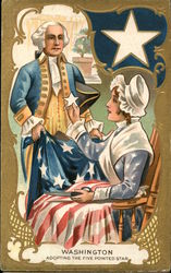 Washington Adopting the Five Pointed Star Presidents Postcard Postcard