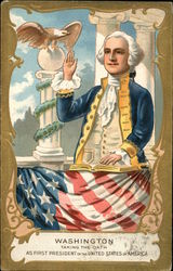 Washington Taking the Oath as First President of the United States of America Postcard