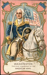 Washington Taking Command of the American Army Presidents Postcard Postcard