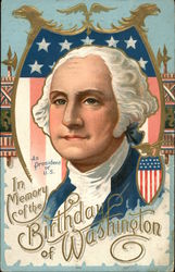 In Memory of the Birthday of Washington Postcard