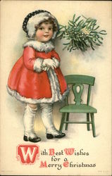 With Best Wishes for a Merry Christmas Postcard