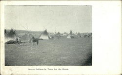 Sarcee Indians in Town for the Races Native Americana Postcard Postcard