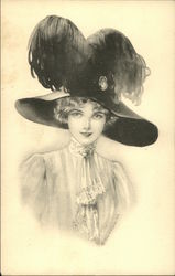 Woman w/Fancy Hat Postcard