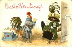 Easter Greetings! With Chicks Postcard Postcard