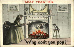 Leap Year 1912, Why Don't You Pop? Beautiful Ladies Postcard Postcard