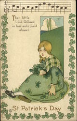 St. Patrick's Day, That Little Irish Colleen in Her Auld Plaid Shawl Postcard Postcard