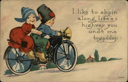 I Like to Shpin Along Life's Highvay, you undt me Togedder Children Postcard Postcard