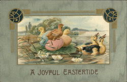 A Joyful Eastertide With Chicks Postcard Postcard