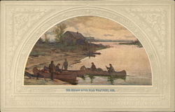 The Chicago River Near Wolf Point, 1833 -  Central Trust Company of Illinois Postcard