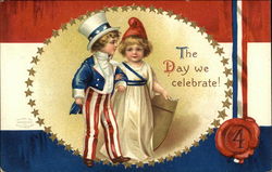 The Day We Celebrate! - July 4th - Patriotic Children Postcard