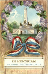 In Memoriam to Those Who Died for Us, Lincoln's Monument, Springfield, Ill Postcard