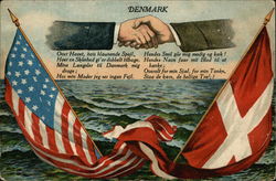 Denmark & US Flags Postcard