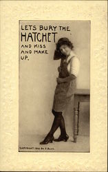 Let's Bury the Hatchet and Kiss and Make Up Women Postcard Postcard