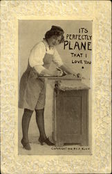 It's Perfectly Plane that I Love You Women Postcard Postcard