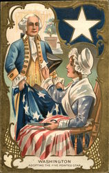 Washington Adopting the Five Pointed Star Postcard