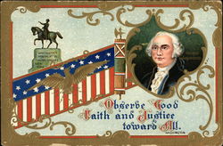 Observe Good Faith and Justice Toward All, Washington Presidents Postcard Postcard