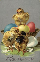 A Happy Easter to You With Chicks Postcard Postcard