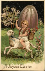 A Joyous Easter With Children Postcard Postcard